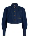 Patou Organic-cotton Denim Cropped Shirt In Denim
