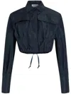Patou Cropped Faille Shirt In Blue
