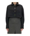 Patou Jacket Cropped Length Gold Buttons In Gray