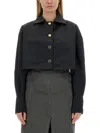 Patou Jacket Cropped Length Gold Buttons In Black
