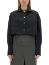 Patou Jacket Cropped Length Gold Buttons In Black