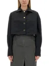 Patou Jacket Cropped Length Gold Buttons In Black