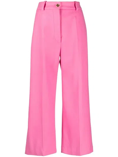 Patou Flared Leg High Waist Trousers In Pink