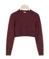 Patou Cropped Jumper In Sustainable Wool And Cashmere In Red