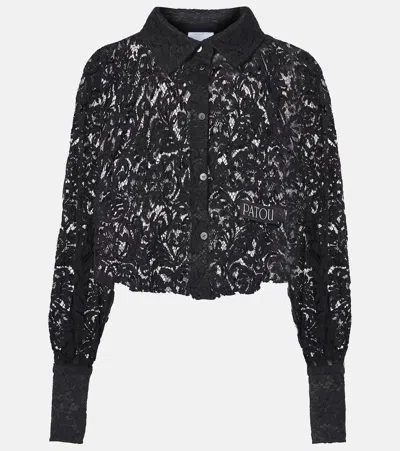 Patou Cropped Lace Blouse In Black