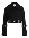 Patou Cropped Lock Jacket In Sustainable Wool Blend In Black