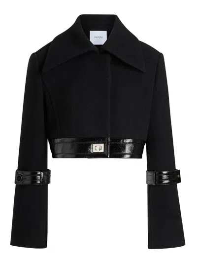 PATOU CROPPED LOCK JACKET IN SUSTAINABLE WOOL BLEND