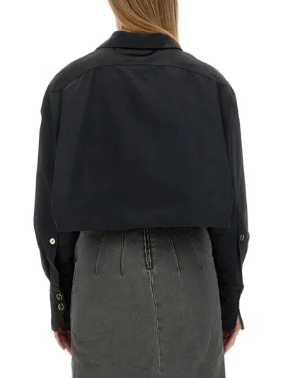 Patou Cropped Polyester Jacket In Black