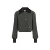 Patou Quilted Velvet Collar Cropped Blouson