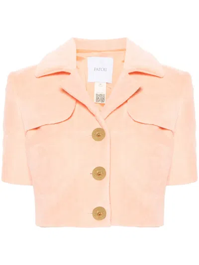 Patou Cropped Quilted Jacket In Orange