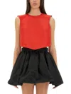 Patou Bow-detail Open-back Faille Crop Top In Red