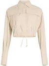 Patou Cropped Safari Shirt In Neutrals