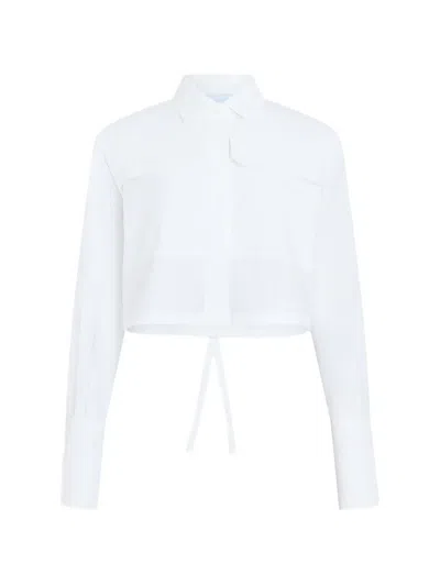 Patou Cropped Safari Shirt In White
