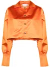 Patou Satin Cropped Jacket In Orange
