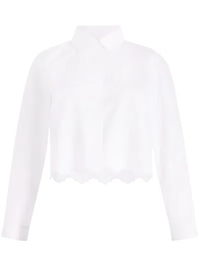 PATOU CROPPED SCALLOPED POPLIN SHIRT