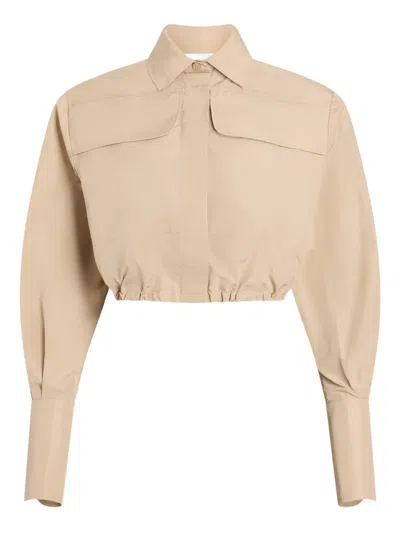 Patou Cropped Shirt In Neutral