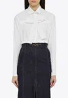 Patou Tie-fastening Cropped Shirt In White