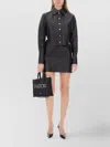 Patou Cropped Textured Collared Jacket With Cuffed Sleeves