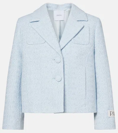 Patou Cropped-jacke Aus Tweed In Blau