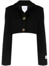 Patou Cropped Wool Blazer In Schwarz