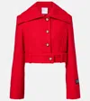 Patou Cropped Single-breasted Casual Jacket In Red