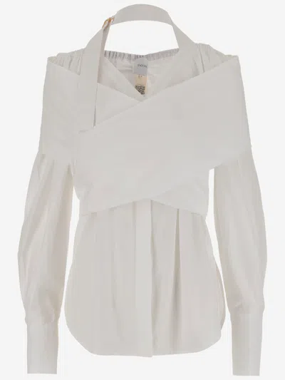 Patou Crossbanded Bluse In Recycled Nylon In White