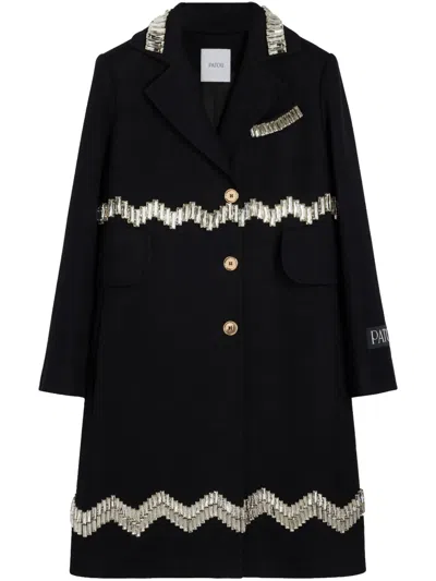 Patou Crystal-embellished Coat In Black