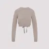Patou Cable-knit Cropped Sweater In Wool And Cashmere In P Parchment