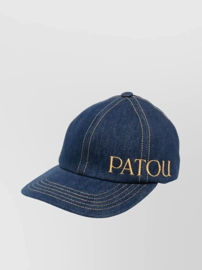 PATOU CURVED DENIM CAP WITH ROUND CROWN