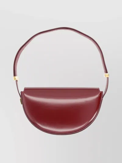 Patou Curved Shoulder Bag Adjustable Strap In Red