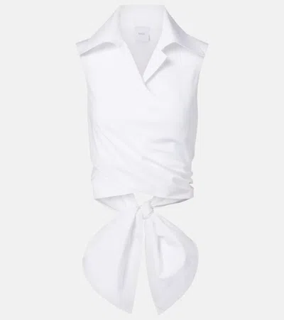Patou Sleeveless Top Tie Detail Cut Out In White