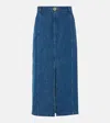 Patou Denim Maxi Skirt In Blue