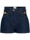Patou High Waist Denim Shorts With Belt Loops In 蓝色