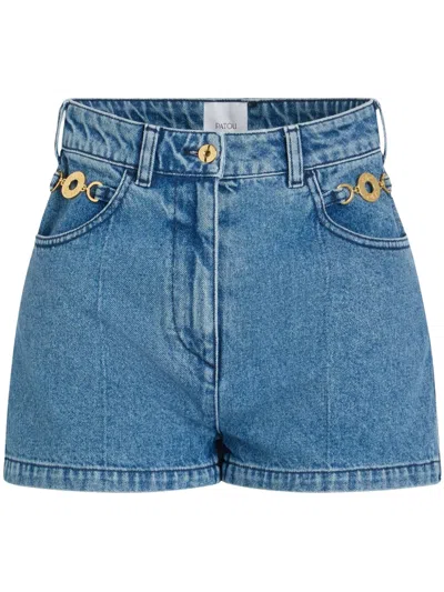 PATOU DENIM MINI SHORTS