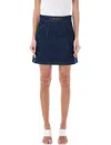 Patou Denim Mini Skirt In Rodeo Blue