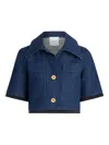 Patou Denim Short-sleeved Jacket In Blue