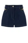 Patou High Waist Denim Shorts With Belt Loops In Rodeoblue