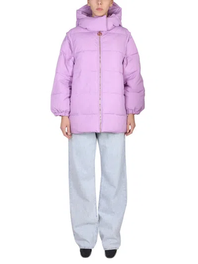 Patou Detachable Sleeves Puffer Coat In Pink