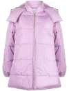 Patou Convertible Hooded Quilted Recycled-shell Parka In Lilac
