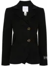 Patou Black Stretch Wool Blazer In Black