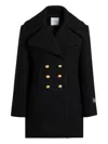 Patou Double-breasted Wool Blend Coat In Black