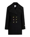Patou Double-breasted Wool Blend Coat In Black