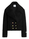Patou Double-breasted Coat In Black