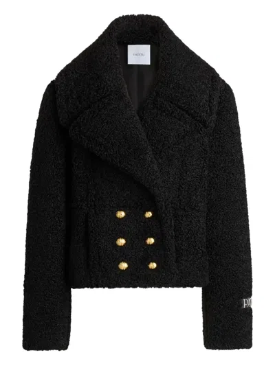 Patou Double-breasted Coat In Black