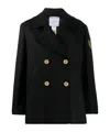 Patou Double Breasted Coat In Black