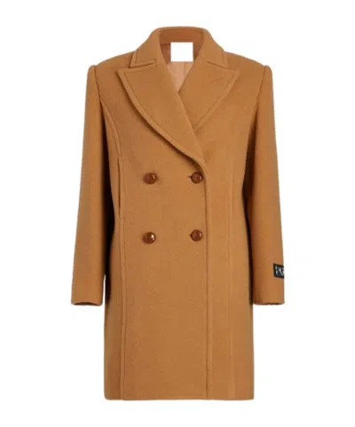 Patou Double-breasted Coat In Brown