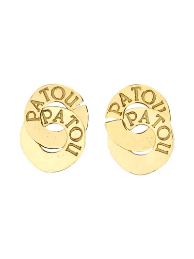 Patou Double Coin Earrings In G Gold