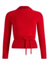 Patou Double Collar Belted Sweater In Red