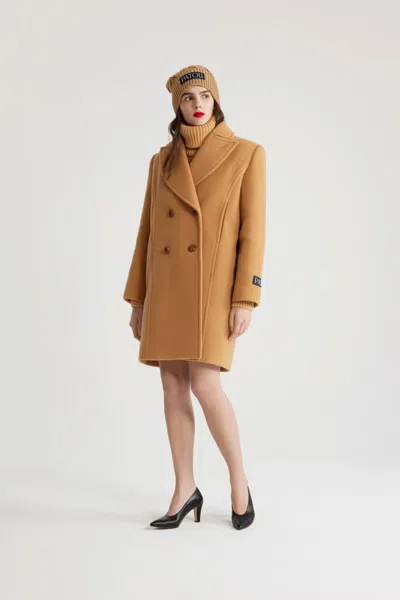Patou Double-breasted Wool-cashmere Blend Coat In Beige
