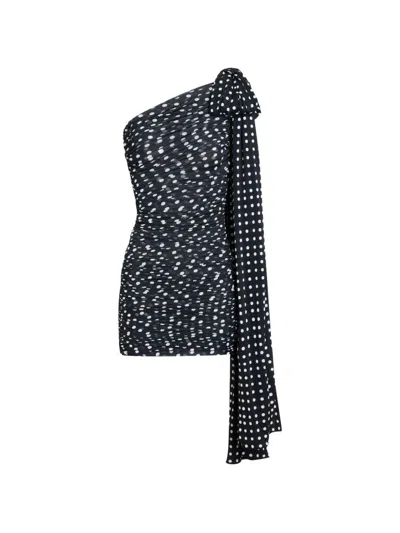 Patou Draped Asymmetrical Dress In Black